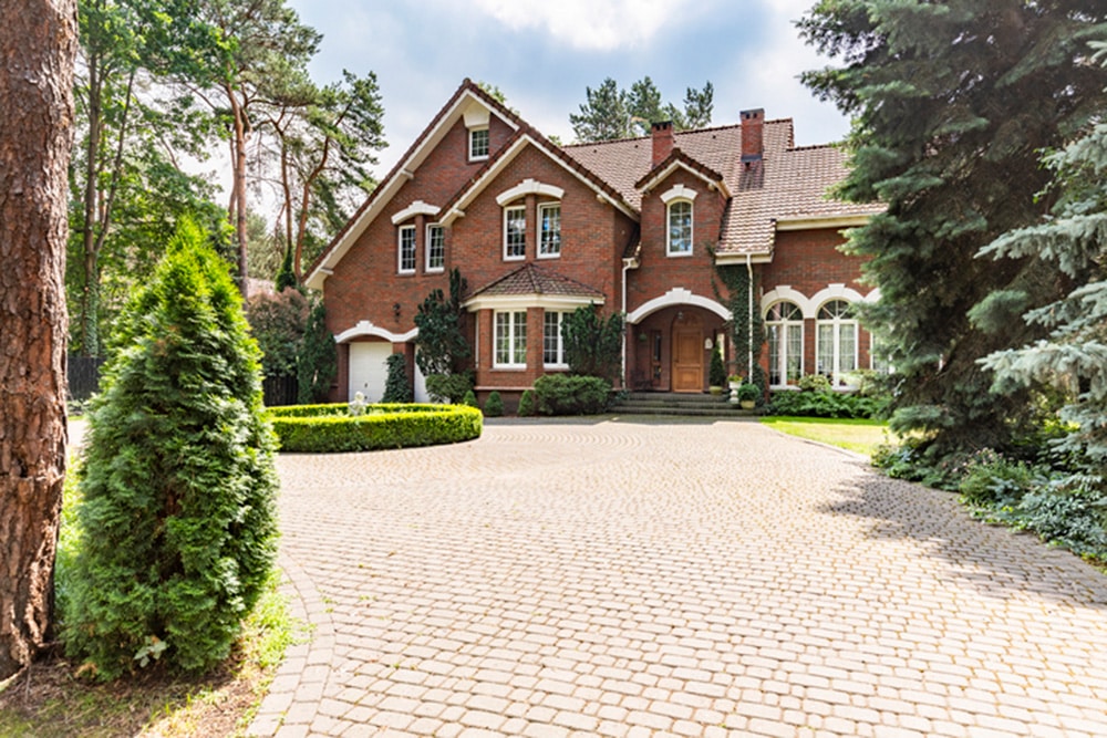 Michigan Estate with Brick Paver Driveway