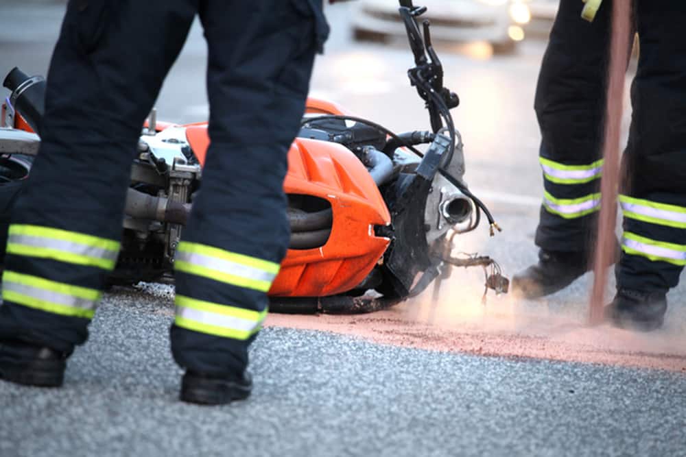 Close up view of Michigan Motorcycle Accident